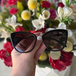 Quay Australia Black Honey Sunglasses with Dark Lenses